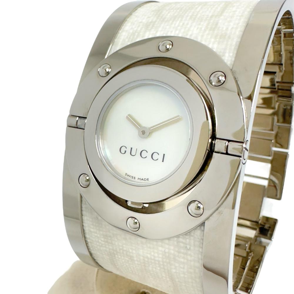 GUCCI/グッチ】 トワール 112 ワイドバングル 腕時計 ステンレス