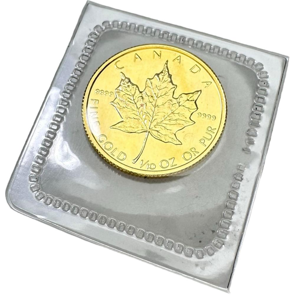 メイプルリーフ金貨 1/10oz エリザベス2世 1986年 コイン K24ゴールド 