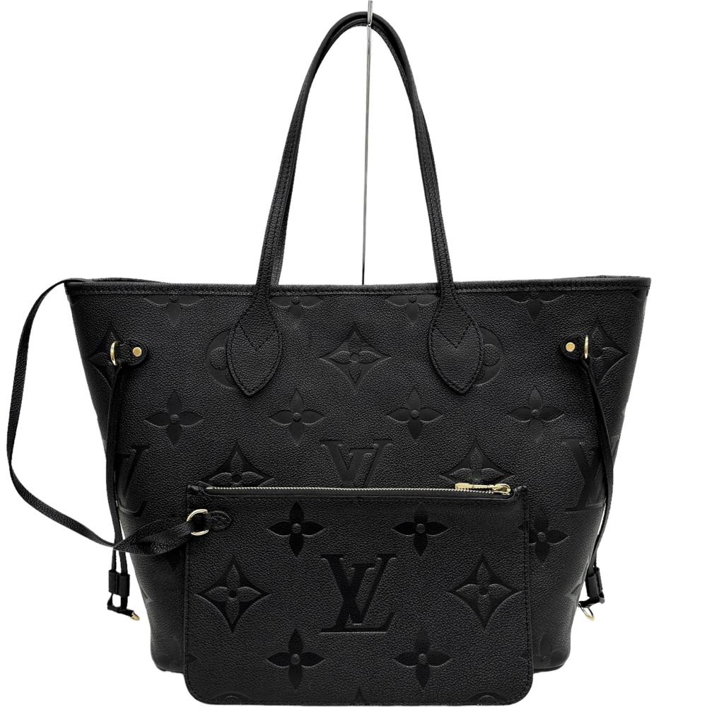 【LOUIS VUITTON/ルイ・ヴィトン】 ネヴァーフルMM モノグラムアンプラント M45685 トートバッグ レザー ノワール/ブラック/ゴールド金具/内部ネイビー レディース【中古】【真子質店】【BL】【TDTx】 N24031344683-1.jpg?v=1712919021