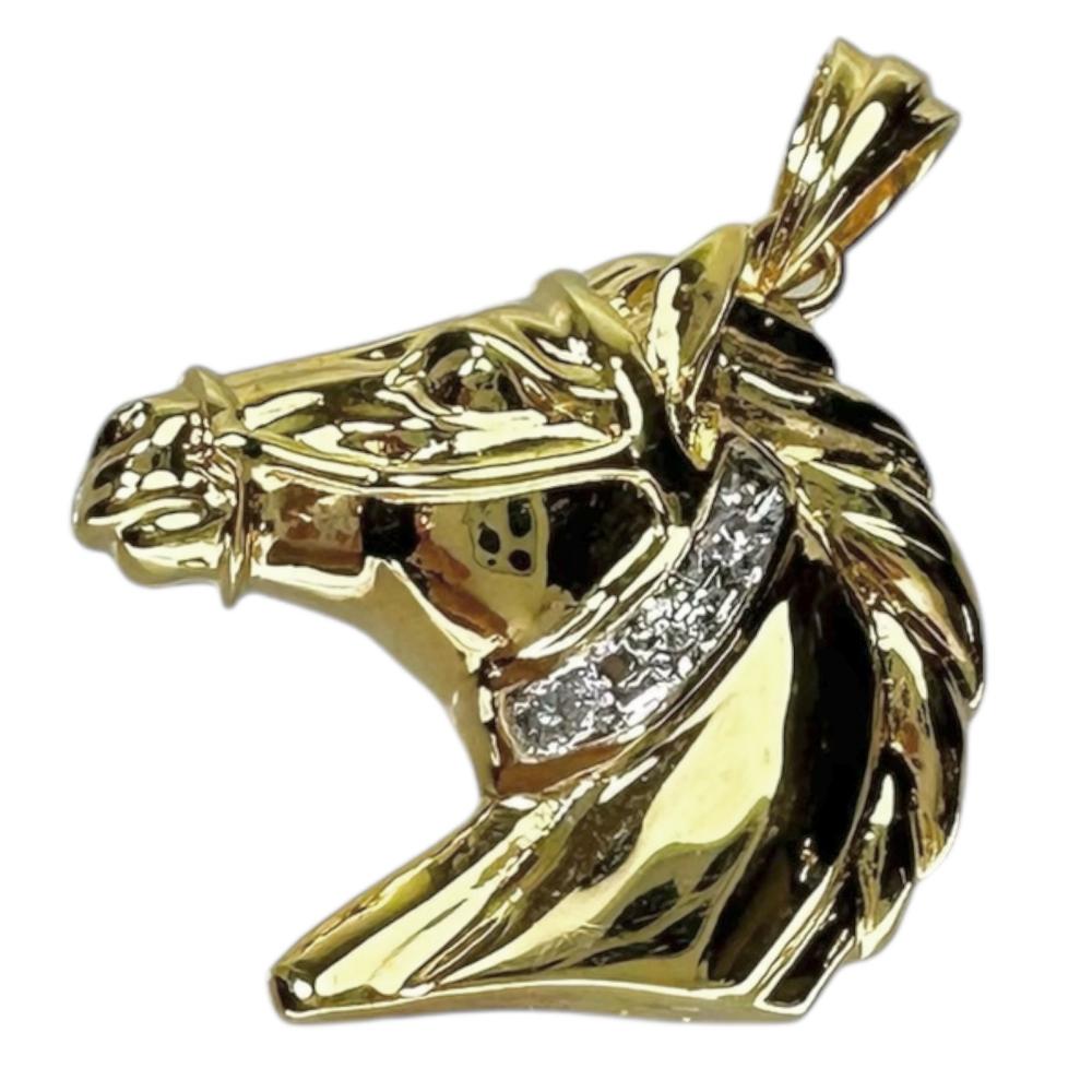 Y082203) K18 Pt900 ネックレストップ ルビー 馬 18金
