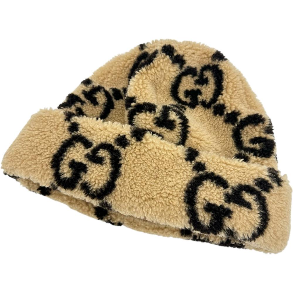 GUCCI/グッチ】 ボアニット帽 ジャンボGG 721295 ニットキャップ