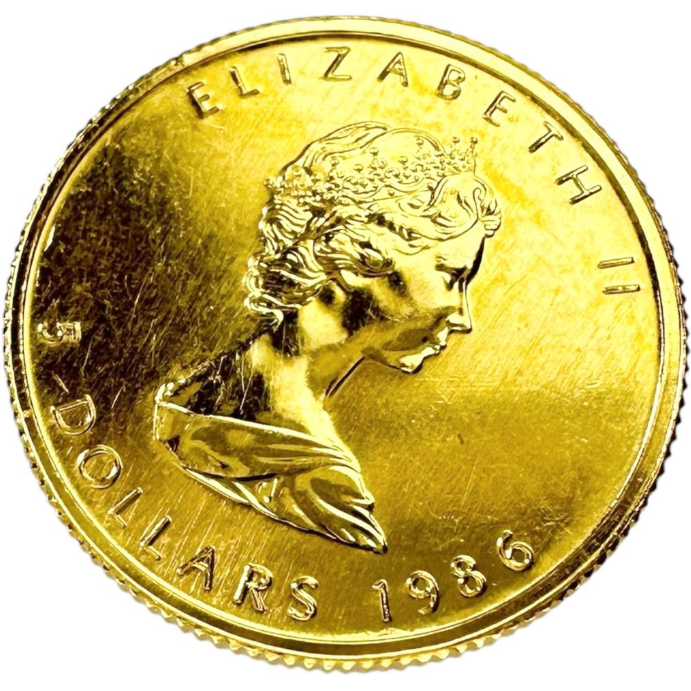 メイプルリーフ金貨 1/10oz エリザベス2世 1986年  K24ゴールド ユニセックス【中古】【真子質店】【BL】【MaTx】 メイプルリーフ金貨 1/10oz エリザベス2世 1986年 コイン K24ゴールド