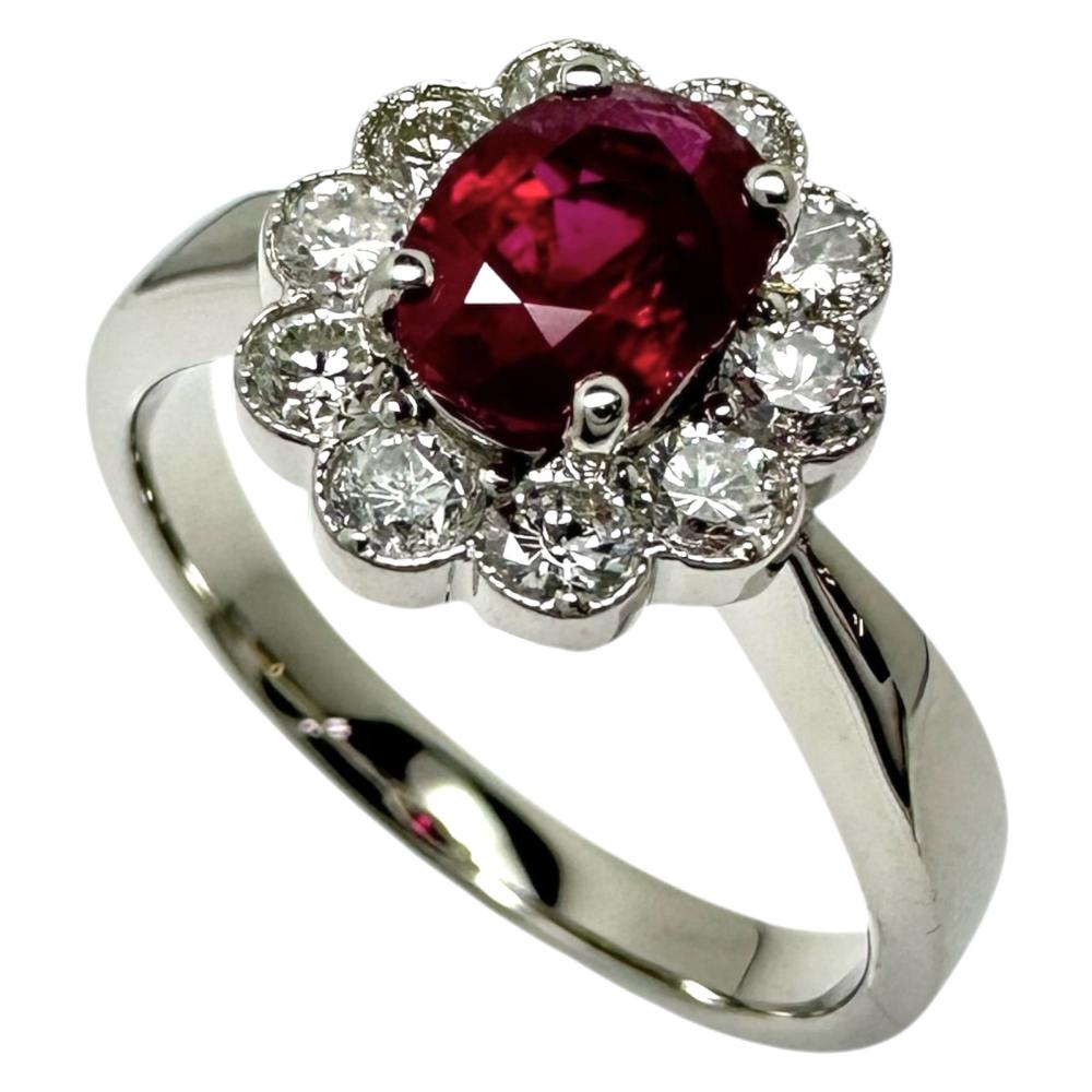 12号 ルビー 0.94ct ダイヤモンド 計0.44ct リング・指輪 Pt950