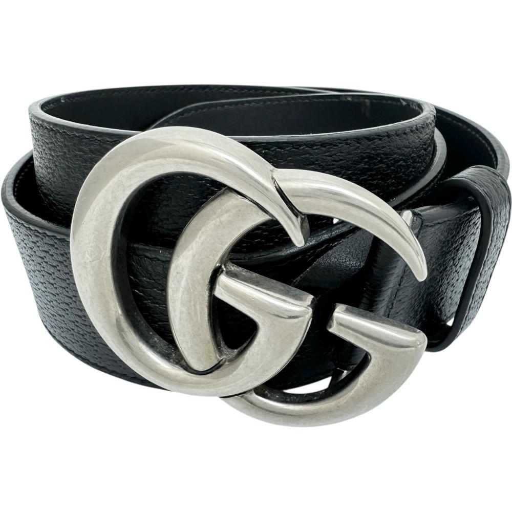 GUCCI ダブルGGベルト GUCCI/グッチ】 GGマーモント ダブルG 406831 ベルト メタル/レザー