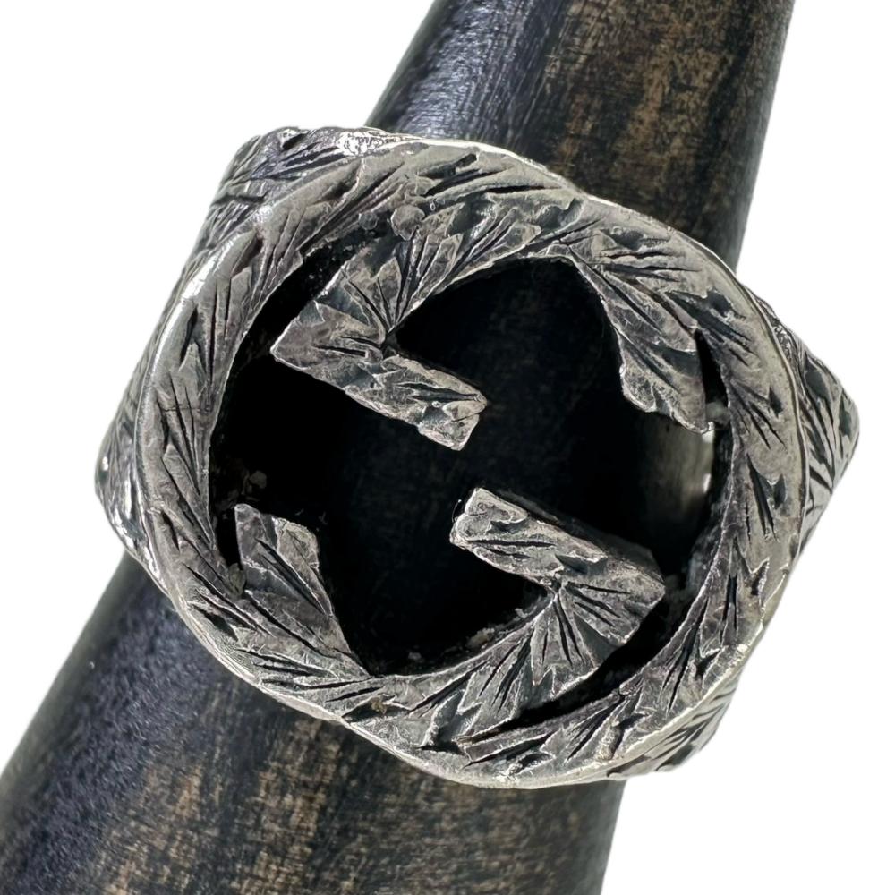 9.5号GUCCI/グッチ リング・指輪 インターロッキングG アラベスク