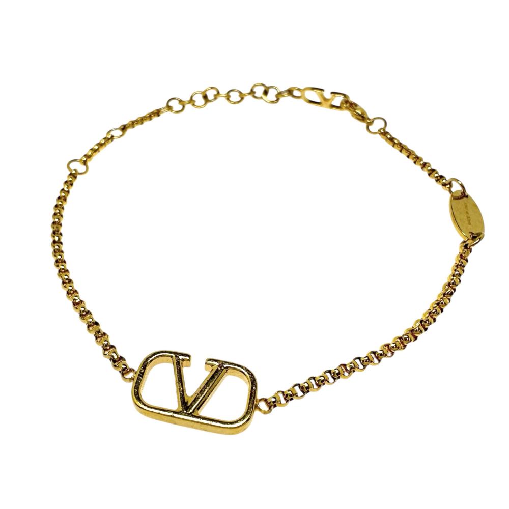 関税負担なし☆VALENTINO ロゴガラヴァーニコットンブレスレット Valentino/ヴァレンチノ】 ガラヴァーニ ロゴ ブレスレット GP