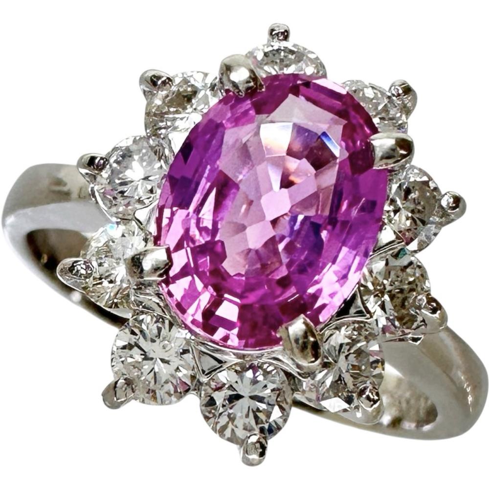 8.5号 ピンクサファイア 1.24ct ダイヤモンド 0.70ct リング・指輪