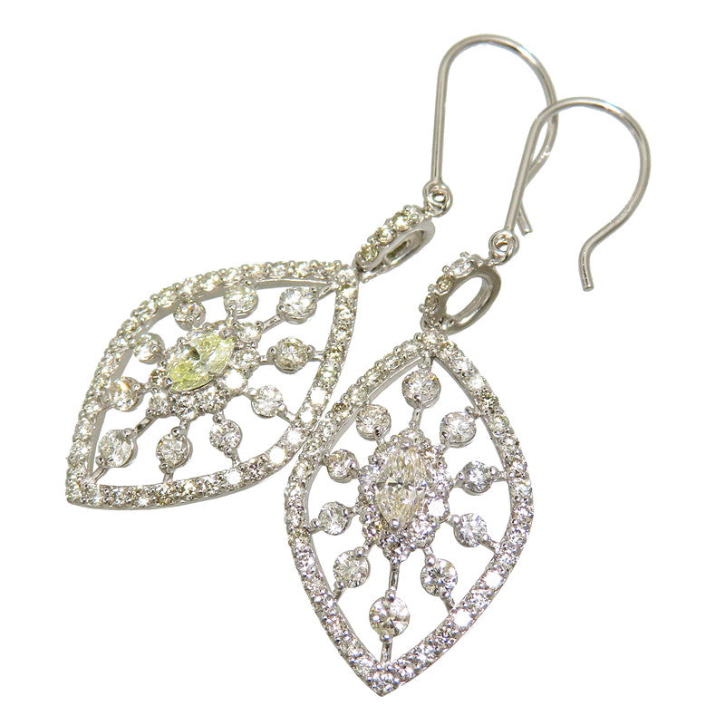 フック ダイヤモンド 計1.00×2ct ピアス Pt900プラチナ 5.6g 