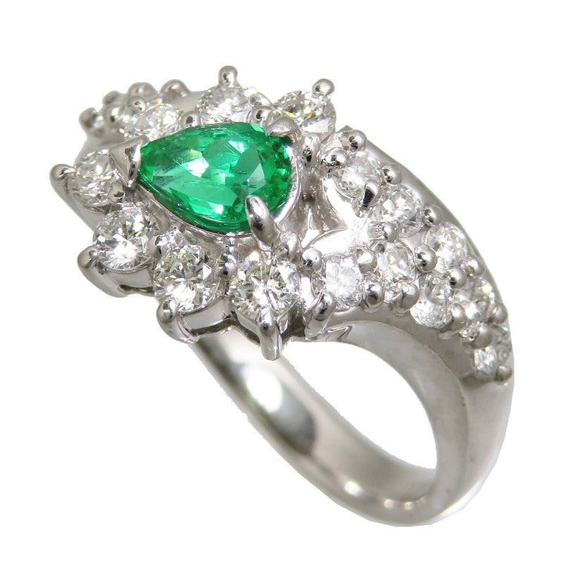 最終特価品 12号 エメラルド 0.32ct ダイヤモンド 計0.65ct リング