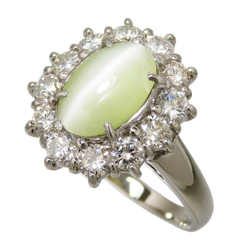13号 クリソベリルキャッツアイ 1.58ct ダイヤモンド 計0.85ct リング 