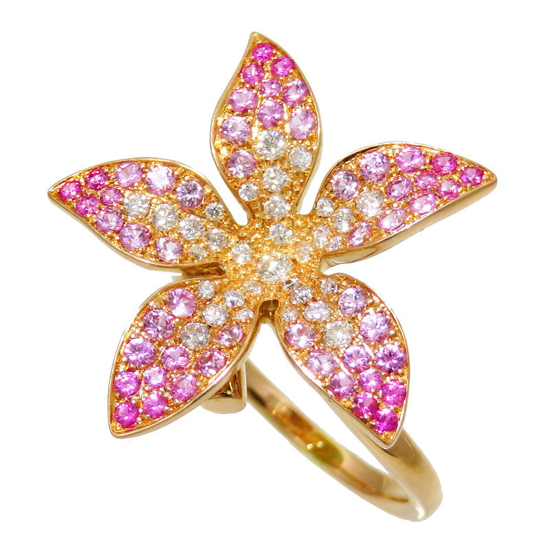 11号 花/フラワー ピンクサファイア 計0.85ct ダイヤモンド 計0.35ct