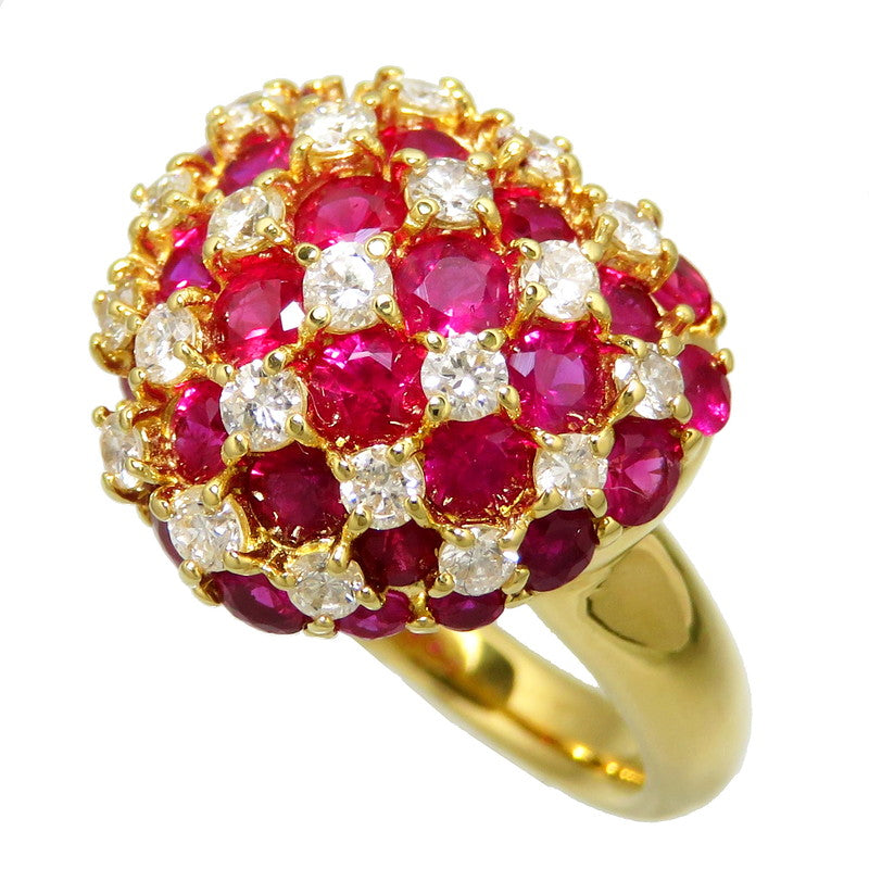 9.5号 ルビー 計2.00ct ダイヤモンド 計0.60ct リング・指輪 K18 