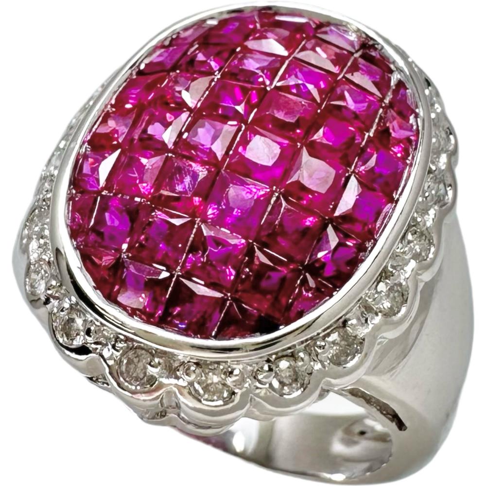 12号 ミステリーセッティングルビー 2.35ct ダイヤモンド計 0.20ct 