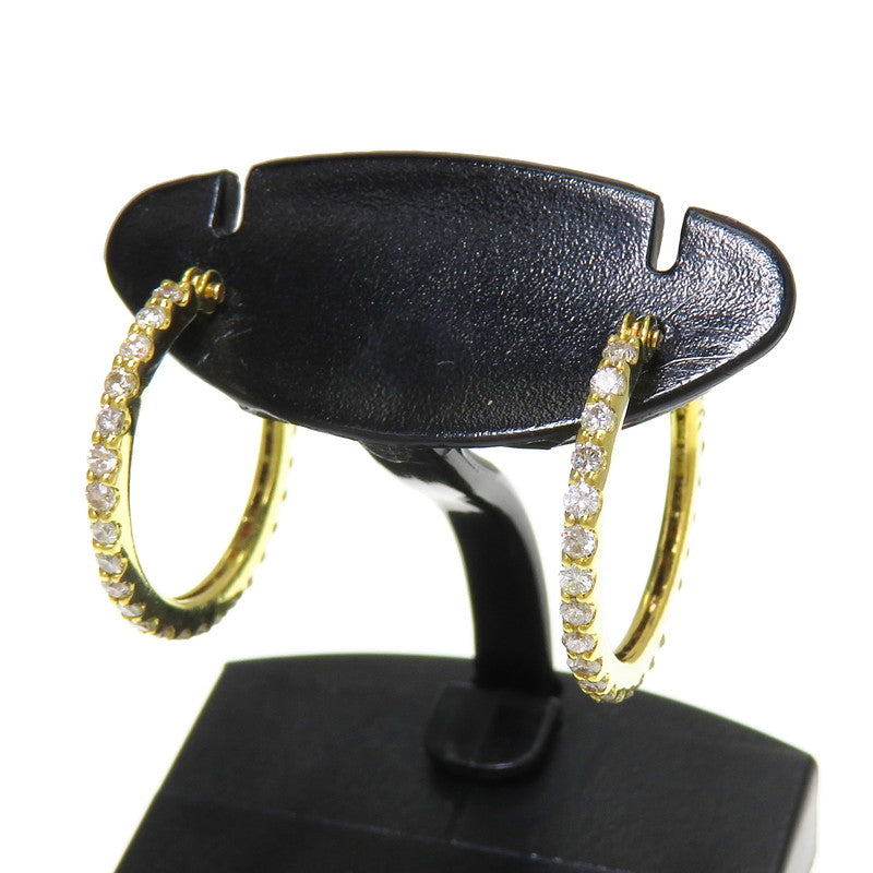 フープ ダイヤモンド 計0.25×2ct ピアス K18ゴールド 18金 2.0g 