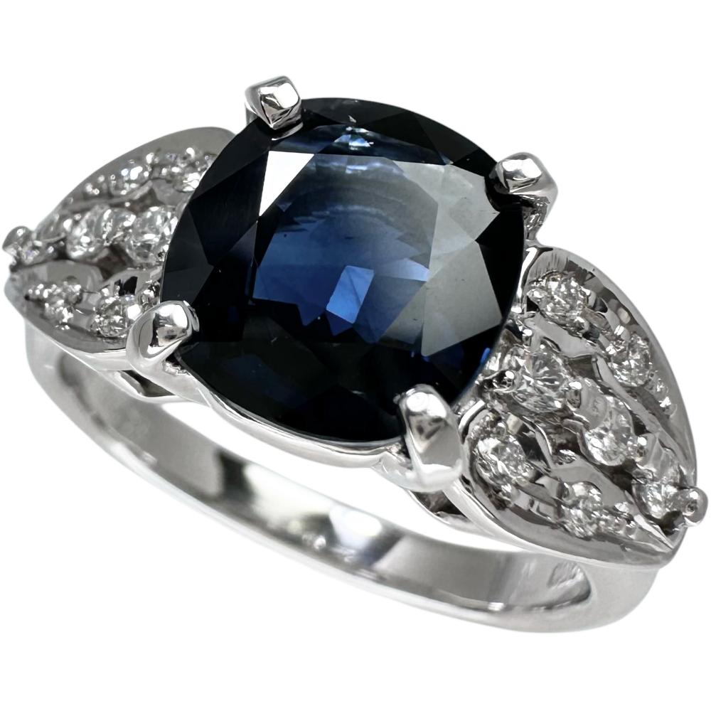 18号 サファイア 3.01ct ダイヤモンド 0.27ct リング・指輪 Pt900 18号 サファイア 3.01ct ダイヤモンド 0.27ct リング・指輪 Pt900