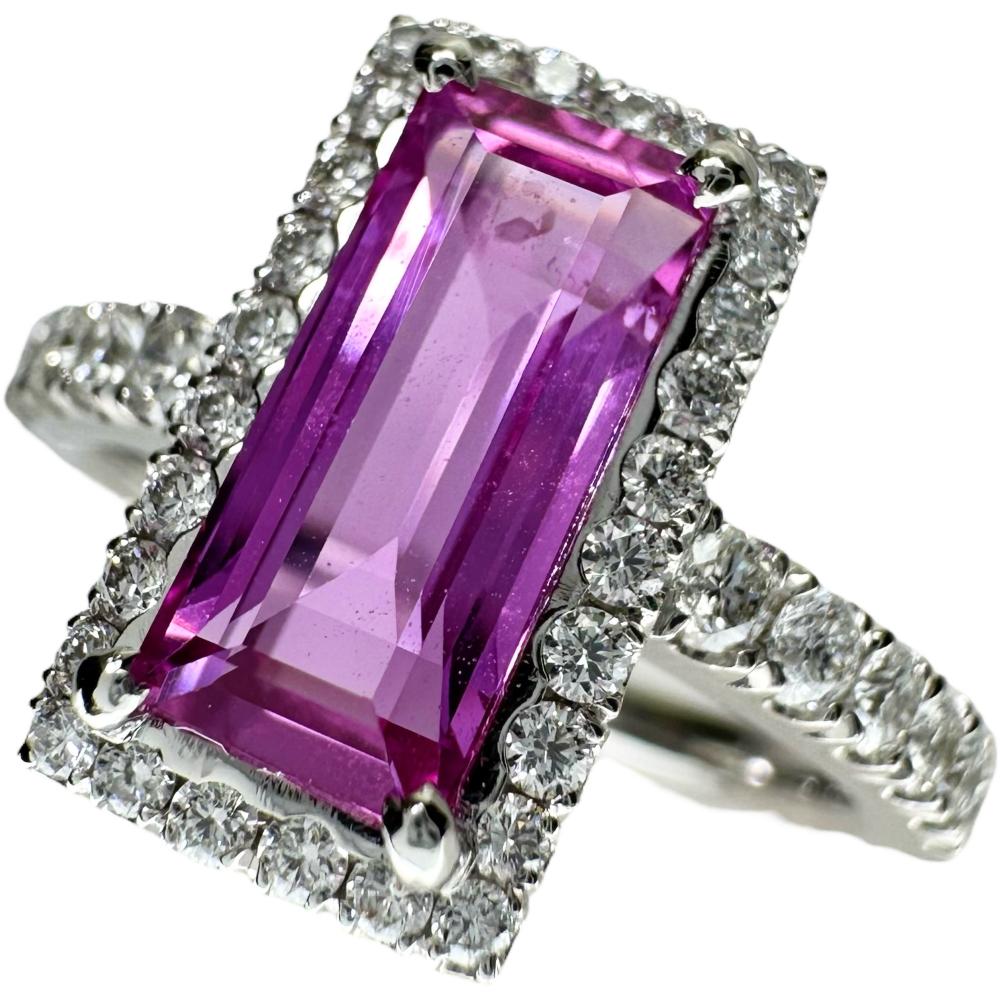 12号 マダガスカル産ピンクサファイア 1.92ct ダイヤモンド リング