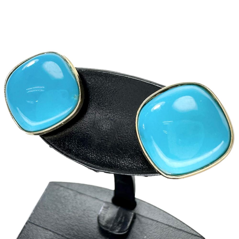 トルコ石（ターコイズ） ピアス K18ゴールド 18金 1.9g レディース