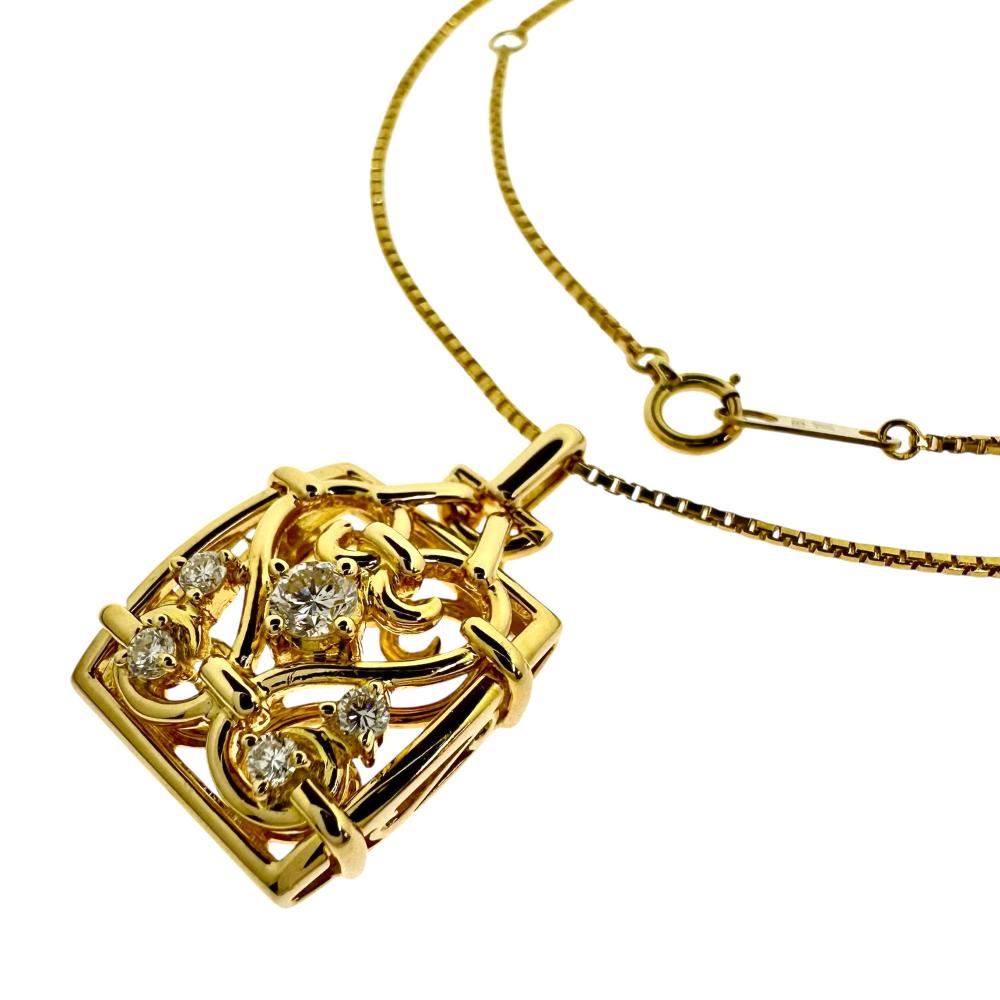 CELINE/セリーヌ】 ダイヤモンド 計0.31ct ネックレス K18ゴールド 18