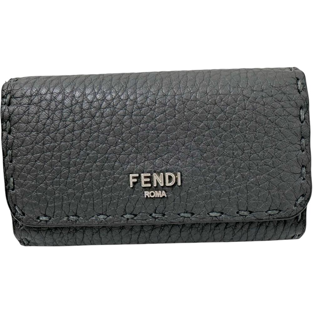 FENDI モノグラム キーケース 2292-1008-009 FENDI/フェンディ】 セレリア 6連 キーケース レザー グレー ユニ