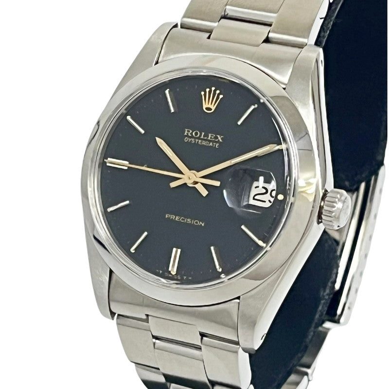 【ROLEX/ロレックス】 オイスターデイト precision 6694 OH、仕上げ済時計 1975年　アンティーク/ヴィンテージ 腕時計  ステンレススチール 手巻き 黒文字盤 メンズ, 【中古】【真子質店】【BL】, 【TSTY】