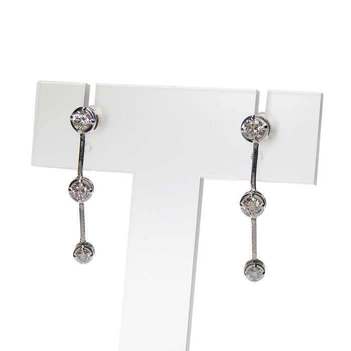 スタッド トリロジーデザイン ダイヤモンド 計0.30×2ct ピアス K18WG 
