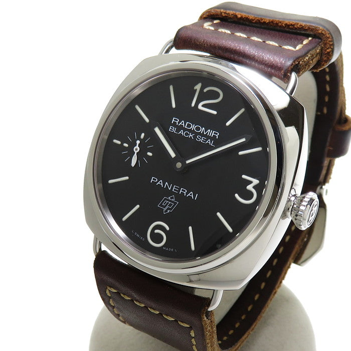 【PANERAI/パネライ】 ラジオミール ブラックシール ロゴ PAM00380 腕時計 ステンレススチール/レザー 手巻き R番 ブラック文字盤  メンズ, 【中古】【真子質店】【BL】, 【MaIxT】