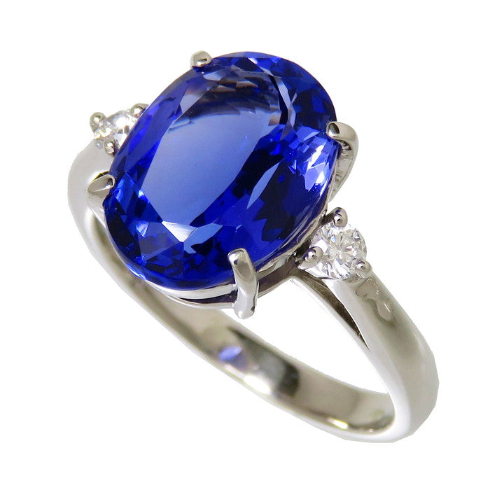 13号 タンザナイト 4.17ct ダイヤモンド 計0.12ct リング・指輪 Pt900 
