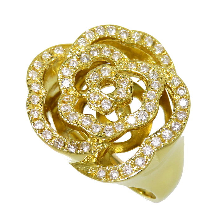 17号 バラ/花/フラワー ダイヤモンド 計0.54ct リング・指輪 K18