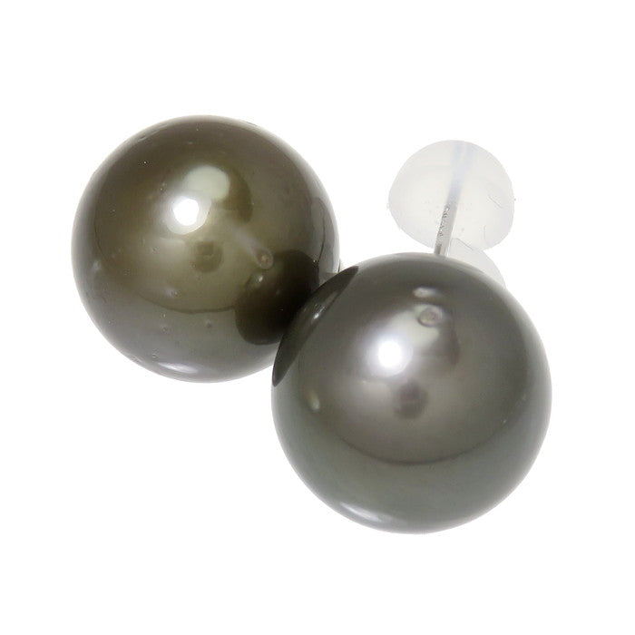 スタッド 黒蝶真珠 ピアス K14WGホワイトゴールド 14金 6.1g 