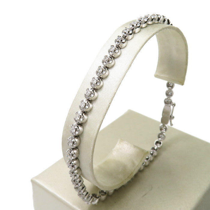 テニスデザイン ダイヤモンド 計1.00ct ブレスレット K14WGホワイト