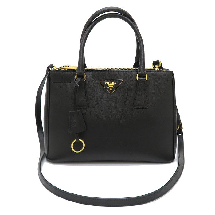 【PRADA/プラダ】 ガレリア 1BA863 2WAY ハンドバッグ サフィアーノレザー NERO レディース【中古】【真子質店】【GD】,  【MiMix】