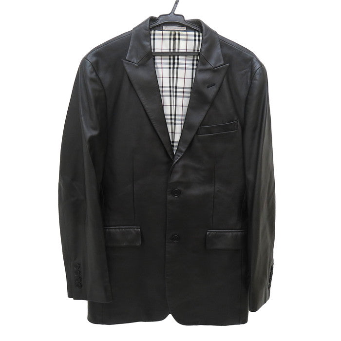 バーバリーブラックレーベル　レザーテーラードジャケット　2B M BURBERRY BLACK LABEL/バーバリーブラックレーベル】 本切羽2B