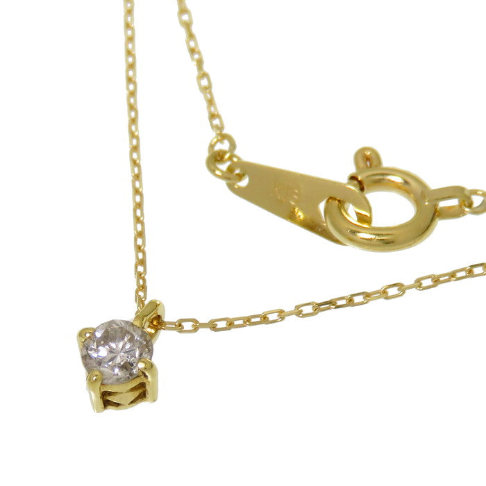 ダイヤモンド 0.10ct ネックレス K18ゴールド 18金 0.8g 40cm 