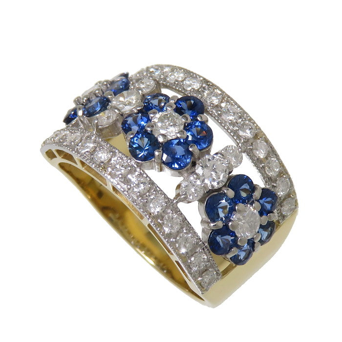 12.5号 コンビ 透かし サファイア 計1.24ct ダイヤモンド 計0.83ct