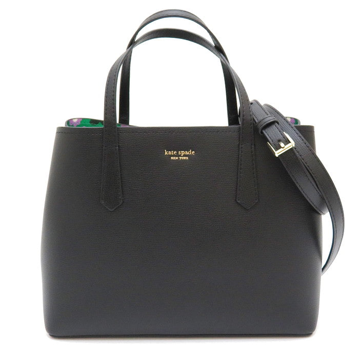 【Kate Spade/ケイトスペード】 モリー パーティー フローラル ミディアム サッチェル PXRUB010 2way ショルダーバッグ レザー  ブラック レディース【中古】【真子質店】, 【Yx】