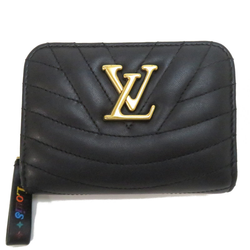 【LOUIS VUITTON/ルイ・ヴィトン】 ニューウェーブ ジプト M63789 コンパクトウォレット 二つ折り財布 カーフ ブラック  レディース【中古】【真子質店】【GD】