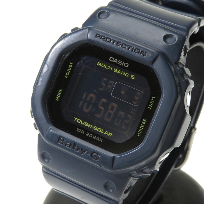 【CASIO/カシオ】 Baby-G/ベビージー BGD-5000 反転液晶 腕時計 ステンレススチール/樹脂系 ソーラー電波 ネイビー レディース,  【中古】【真子質店】【NN】, 【Max】