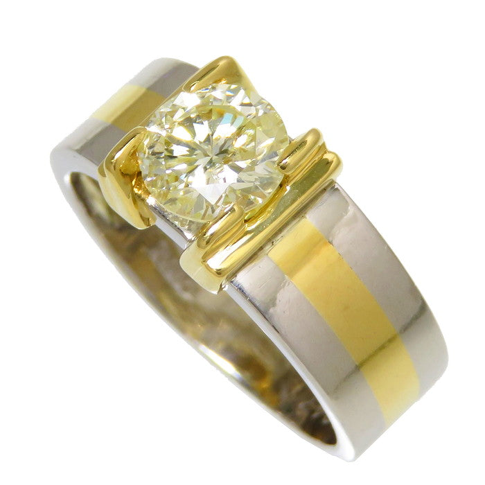 12号 コンビ 一粒ジュエリー ダイヤモンド(推定VLY-I1) 1.047ct リング 