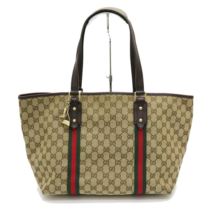 【GUCCI/グッチ】 139260 シェリーライン トートバッグ GGキャンバス/レザー ベージュ×茶 レディース【中古】【真子質店】【GN】,  【MaIS】