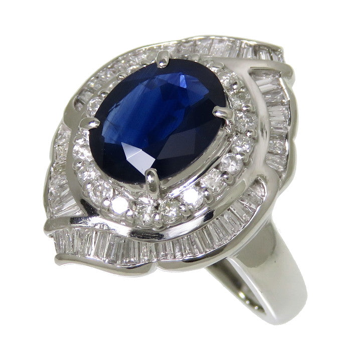 11.5号 サファイア 2.02ct ダイヤモンド 計0.75ct リング・指輪 Pt900