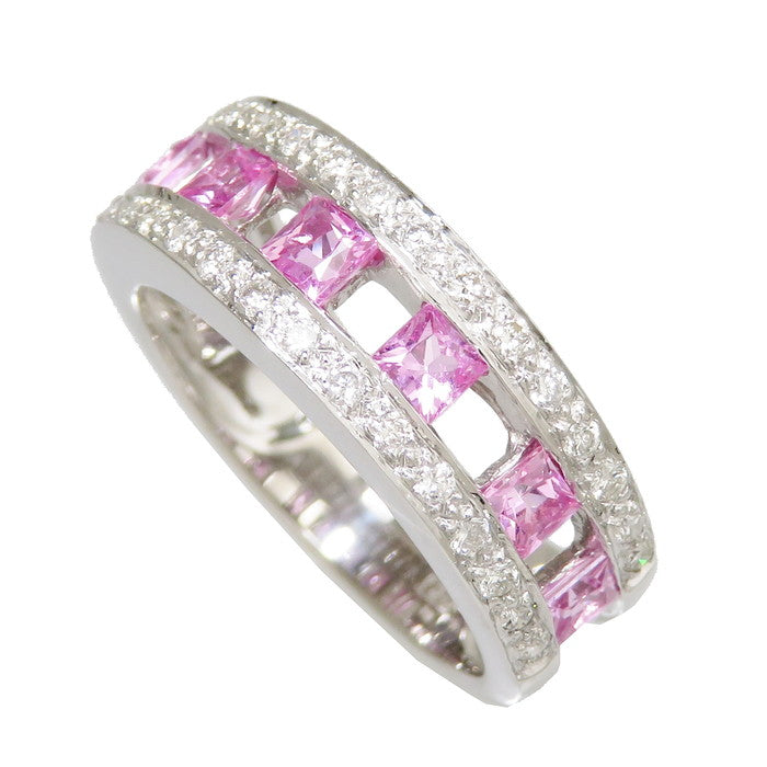 13号 ピンクサファイア 計0.96ct ダイヤモンド 計0.34ct リング・指輪 