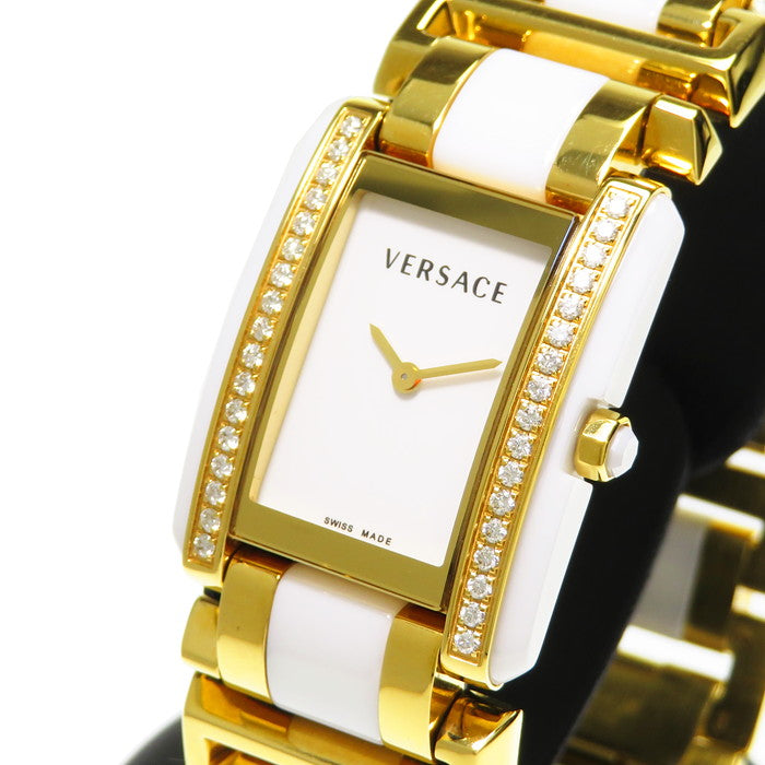 VERSACE/ヴェルサーチ】 70Q WR50M 腕時計 GP/セラミック/ダイヤモンド