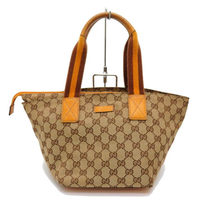 GUCCI/グッチ】 131228 ハンドバッグ GGキャンバス/レザー ベージュ 