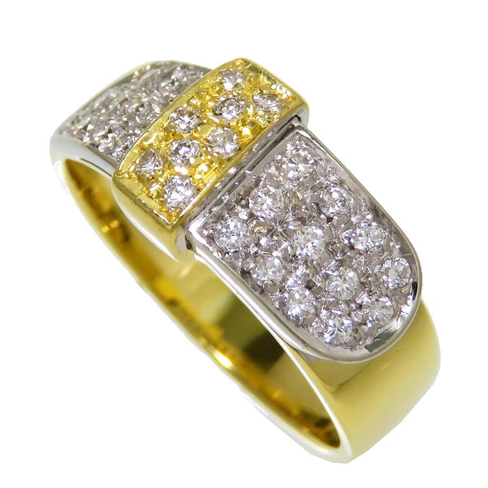 リング・指輪 ベルトモチーフ コンビ K18YG ダイヤモンド
