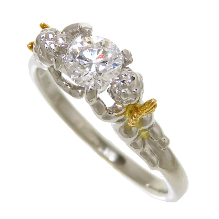 Pt900/K18 ダイヤモンドコンビリング 9.5号 0.28ct 40-9-8 指輪Pt900 