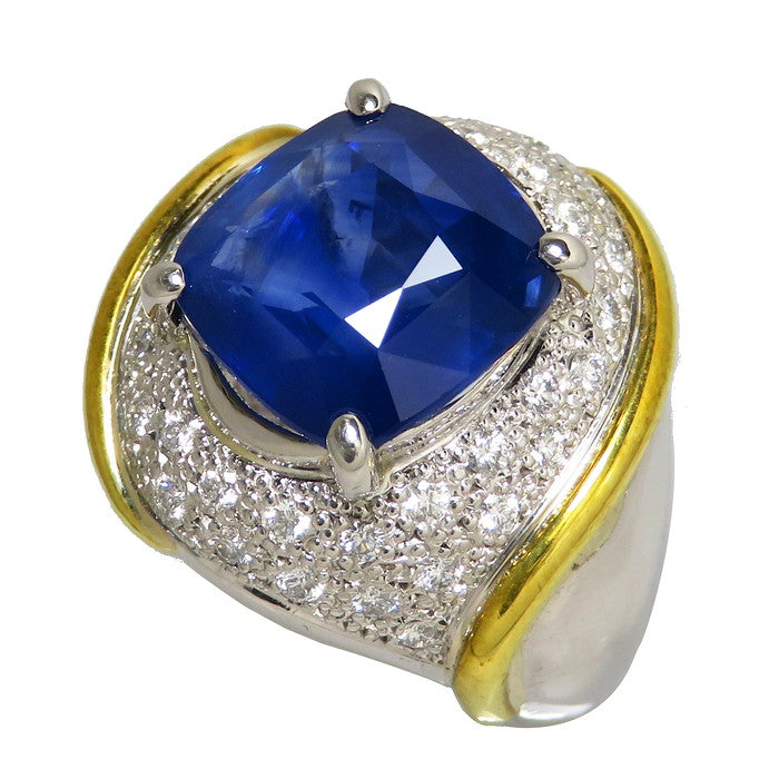 11号 三越ジュエリー スリランカ産 サファイア 6.20ct ダイヤモンド 計 