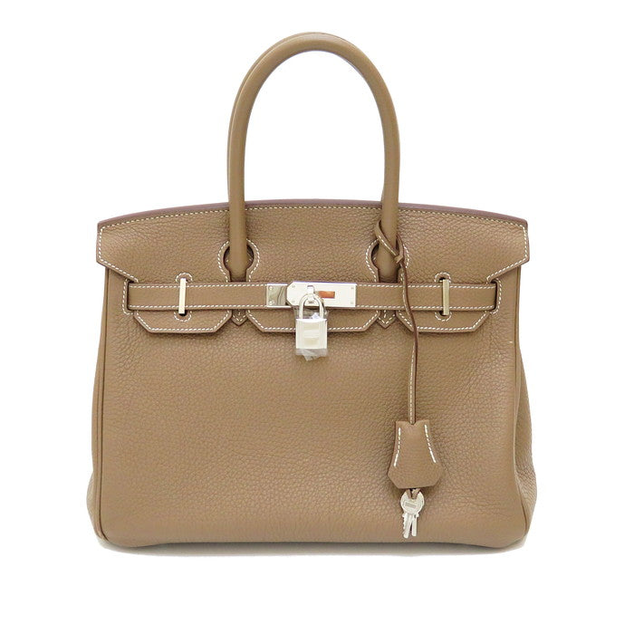HERMES/エルメス】 バーキン30 ハンドバッグ トゴ エトゥープ シルバー 