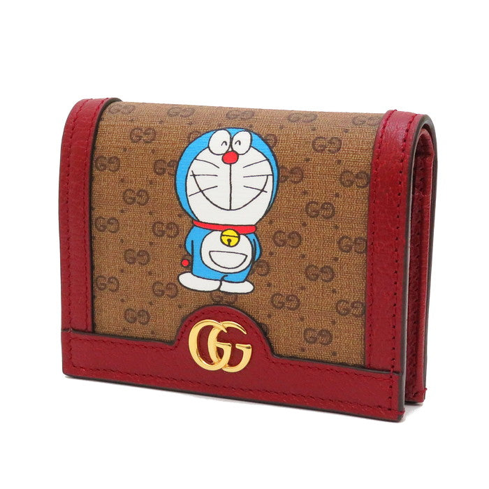 GUCCI/グッチ】 ドラえもん コンパクトウォレット 二つ折り財布/ミニGGスプリーム 茶系×赤 ユニセックス【中古】【真子質店】【GD –  真子質店 PawnShopMAKO