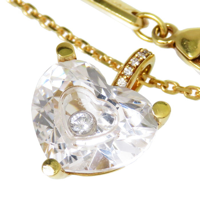 美品 750 18K ダイヤモンド付 サファイア クリスタル ネックレス