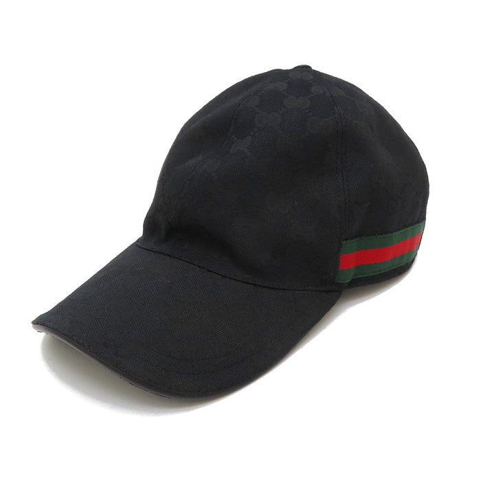 GUCCI/グッチ】 200035 キャップ GGキャンバス 黒 ユニセックス【中古 